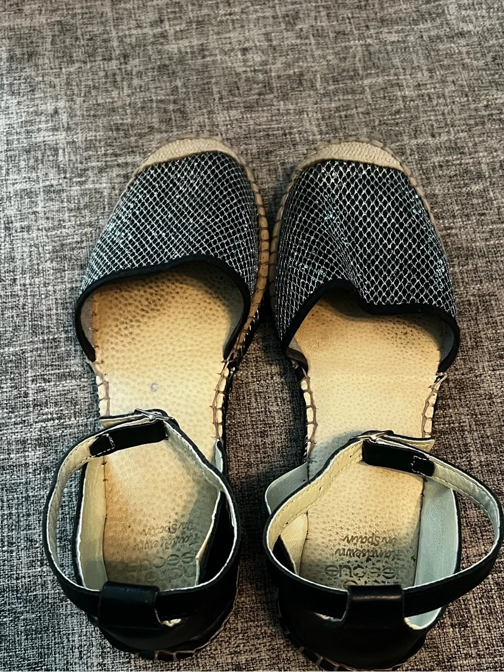 Andre Assous Spain Handsewn Espadrille Ankle Strap Flats EU 39